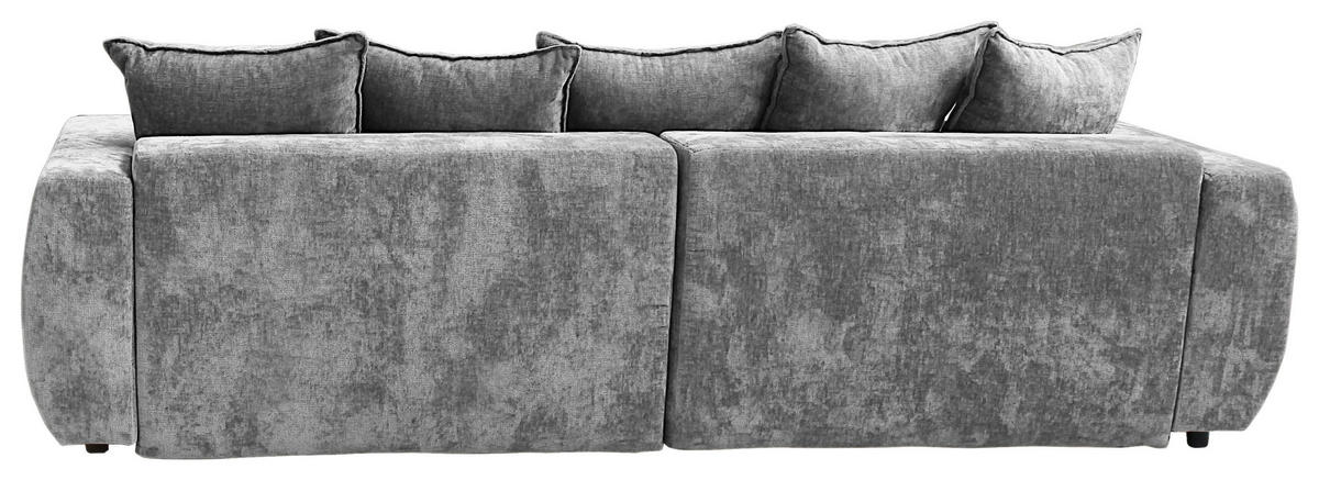 BOXSPRINGSOFA Velours Grau  - Schwarz/Grau, Trend, Kunststoff/Textil (292/71-99/127cm) - Livetastic
