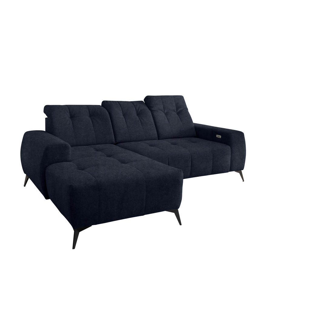 Thumbnail - Livetastic Ecksofa, Dunkelblau, Textil, Uni, 4-Sitzer, L-Form, Ottomane links, 258x180 cm, Made in EU, Typenauswahl, Sto...