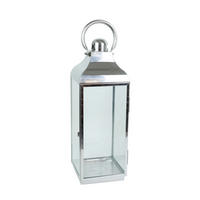 LATERNE - Edelstahlfarben, Basics, Glas/Metall (20/59/20,5cm) - Ambia Home