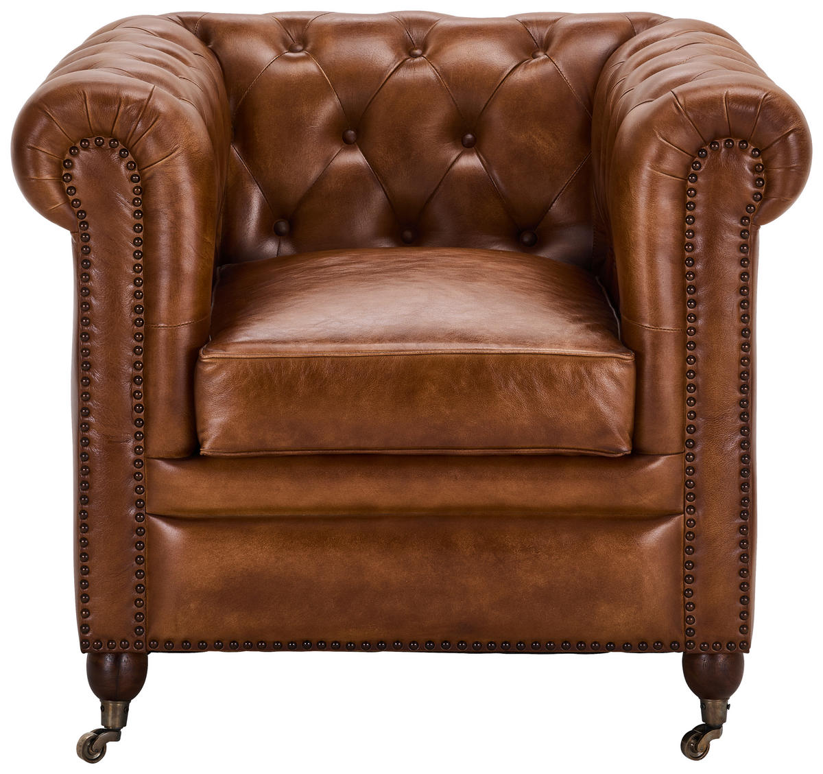 SESSEL in Echtleder Braun  - Braun, LIFESTYLE, Leder (84/79/77cm) - Landscape