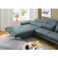 ECKSOFA in Echtleder Grau  - Schwarz/Grau, Design, Leder/Metall (193/332cm) - Dieter Knoll