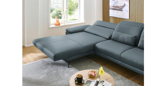 ECKSOFA in Echtleder Grau 193/332 cm - Schwarz/Grau, Design, Leder/Metall (193/332cm) - Dieter Knoll
