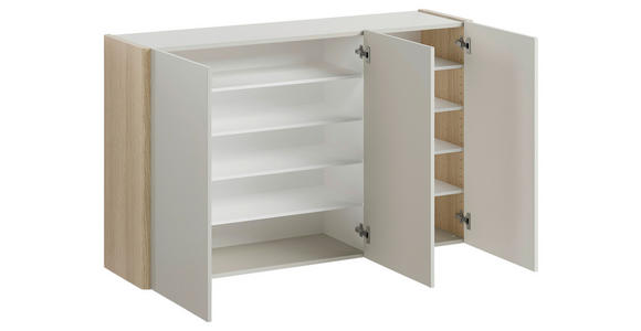 HÄNGESCHUHSCHRANK 141/85/35 cm  - Eiche Bianco/Greige, Design, Holzwerkstoff (141/85/35cm) - Voleo