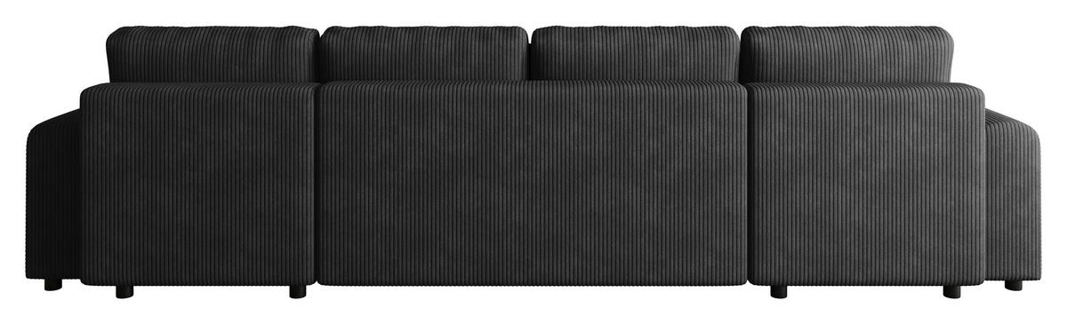 WOHNLANDSCHAFT Anthrazit Cord  - Anthrazit/Schwarz, KONVENTIONELL, Textil (152/318/152cm) - Xora