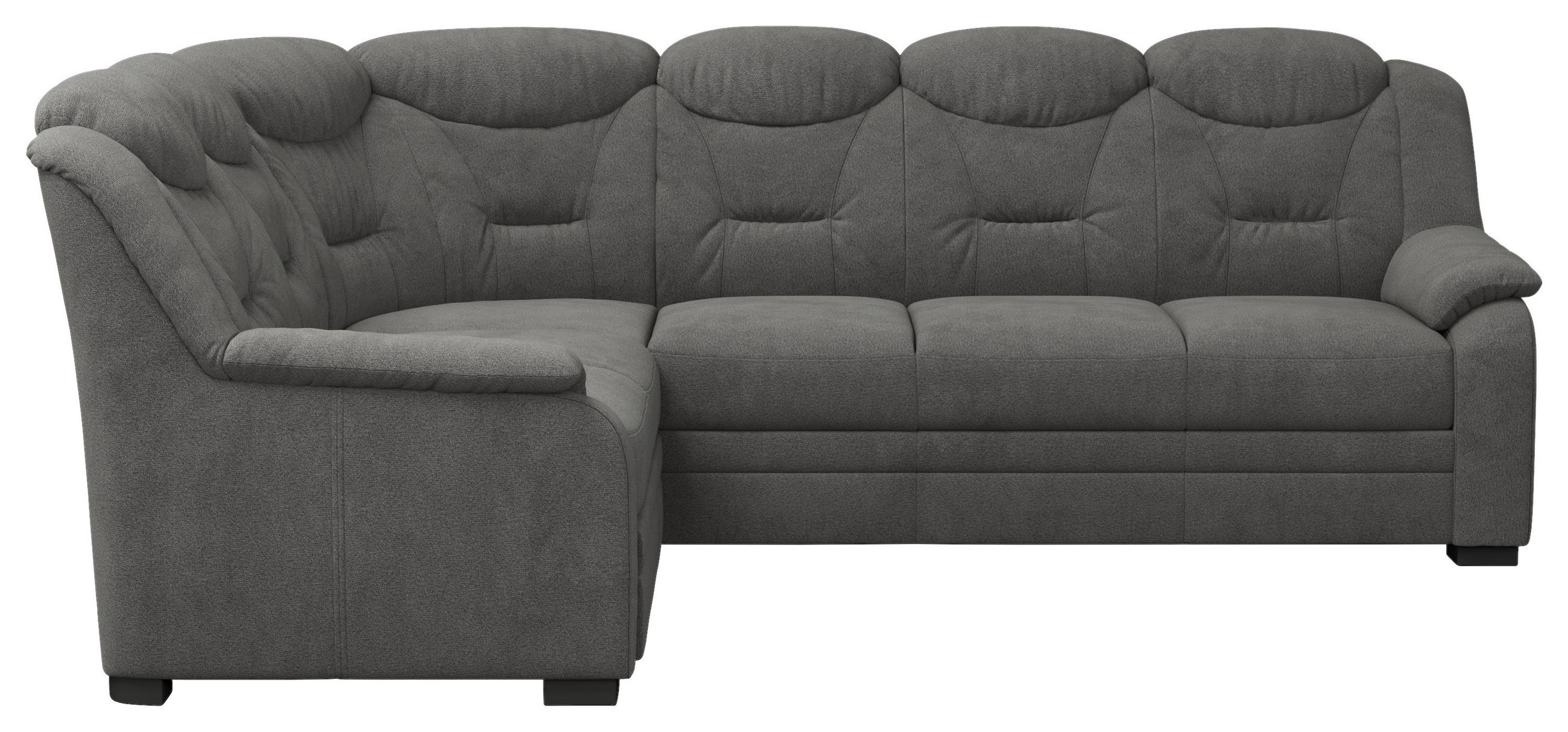 ECKSOFA Anthrazit Chenille Rücken echt  - Anthrazit/Schwarz, Basics, Kunststoff/Textil (211/263cm) - MID.YOU
