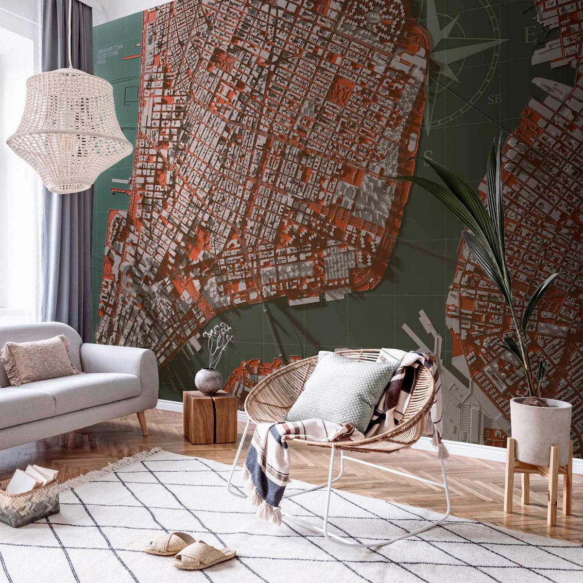 FOTOTAPETE  - Rot/Grün, LIFESTYLE, Textil (100/70cm) - artgeist