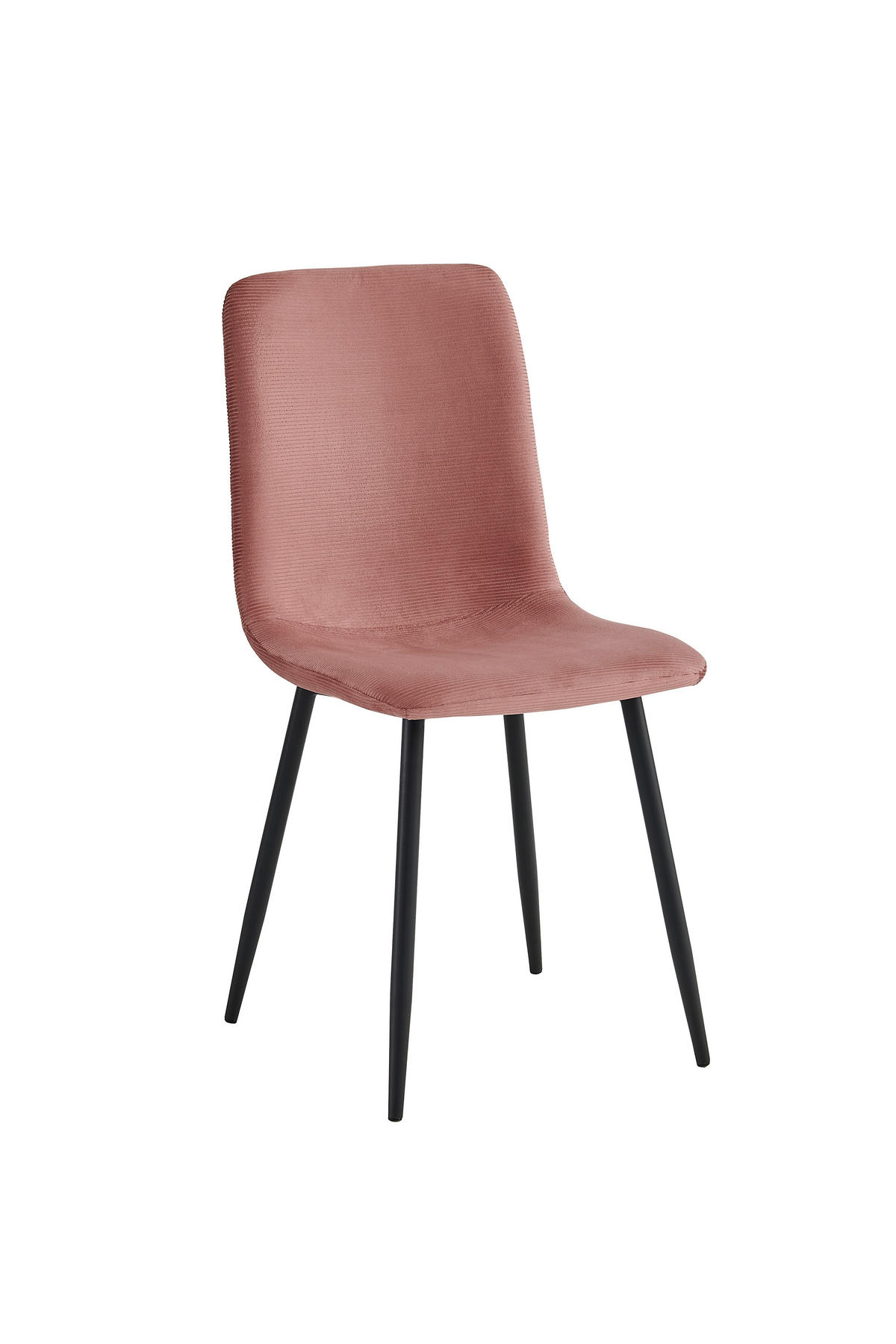 STUHL-SET 4 Stück  in Stahl Mikrofaser, Feincord  - Altrosa/Schwarz, MODERN, Textil/Metall (44/92/54cm) - MID.YOU