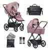 KINDERWAGENSET FX4 Classic  - Schwarz/Altrosa, Basics, Textil/Metall (57/129/100cm) - Gesslein