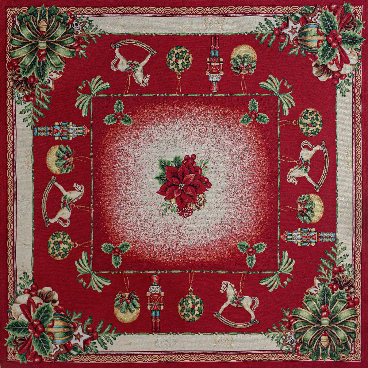 ASZTALTERÍTŐ   - bordó, Design, textil (90/90cm)