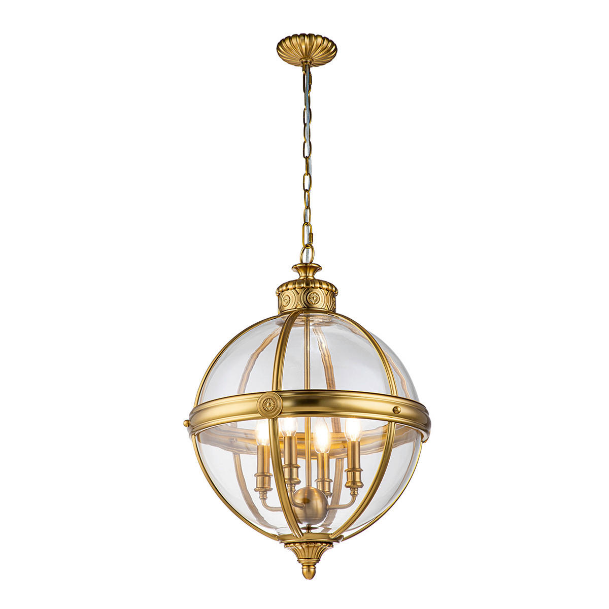 KRONLEUCHTER Elstead Adams 49.8/83.2 cm   - Messingfarben, KONVENTIONELL, Glas/Metall (49.8/83.2cm) - Elstead Lighting