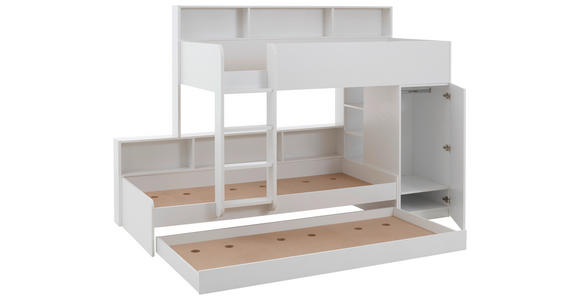 ETAGENBETT 90/200 cm  - Braun/Weiß, Design, Holzwerkstoff (90/200cm) - Xora