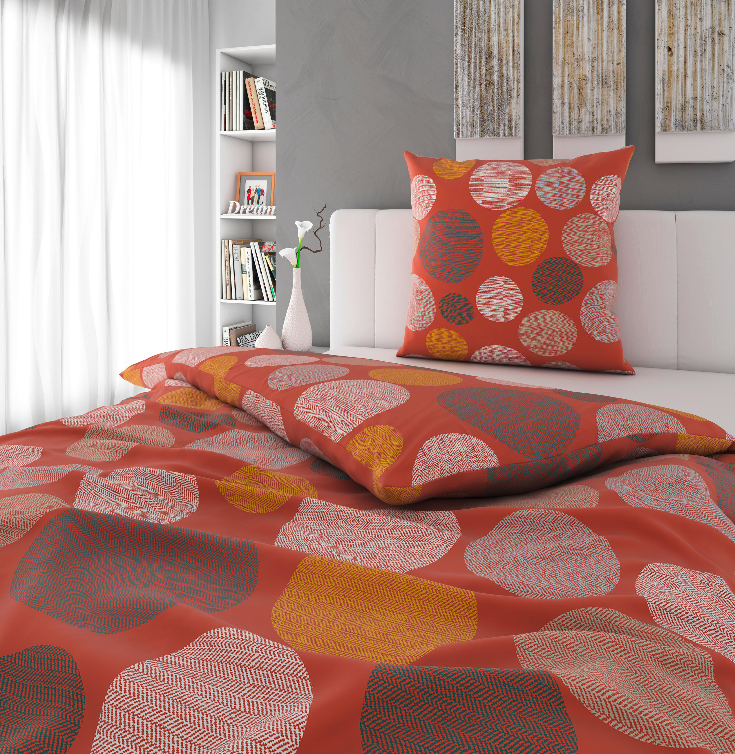BETTWÄSCHE 135/200 cm  - Orange, Textil (135/200cm) - Novel