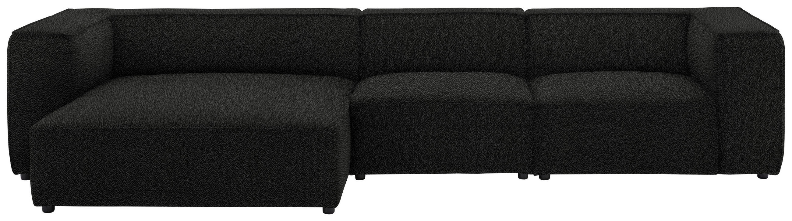 ECKSOFA in Flachgewebe Schwarz  - Schwarz, Design, Kunststoff/Textil (164/341cm) - W.Schillig