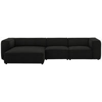 ECKSOFA in Flachgewebe Schwarz  - Schwarz, Design, Kunststoff/Textil (164/341cm) - W.Schillig