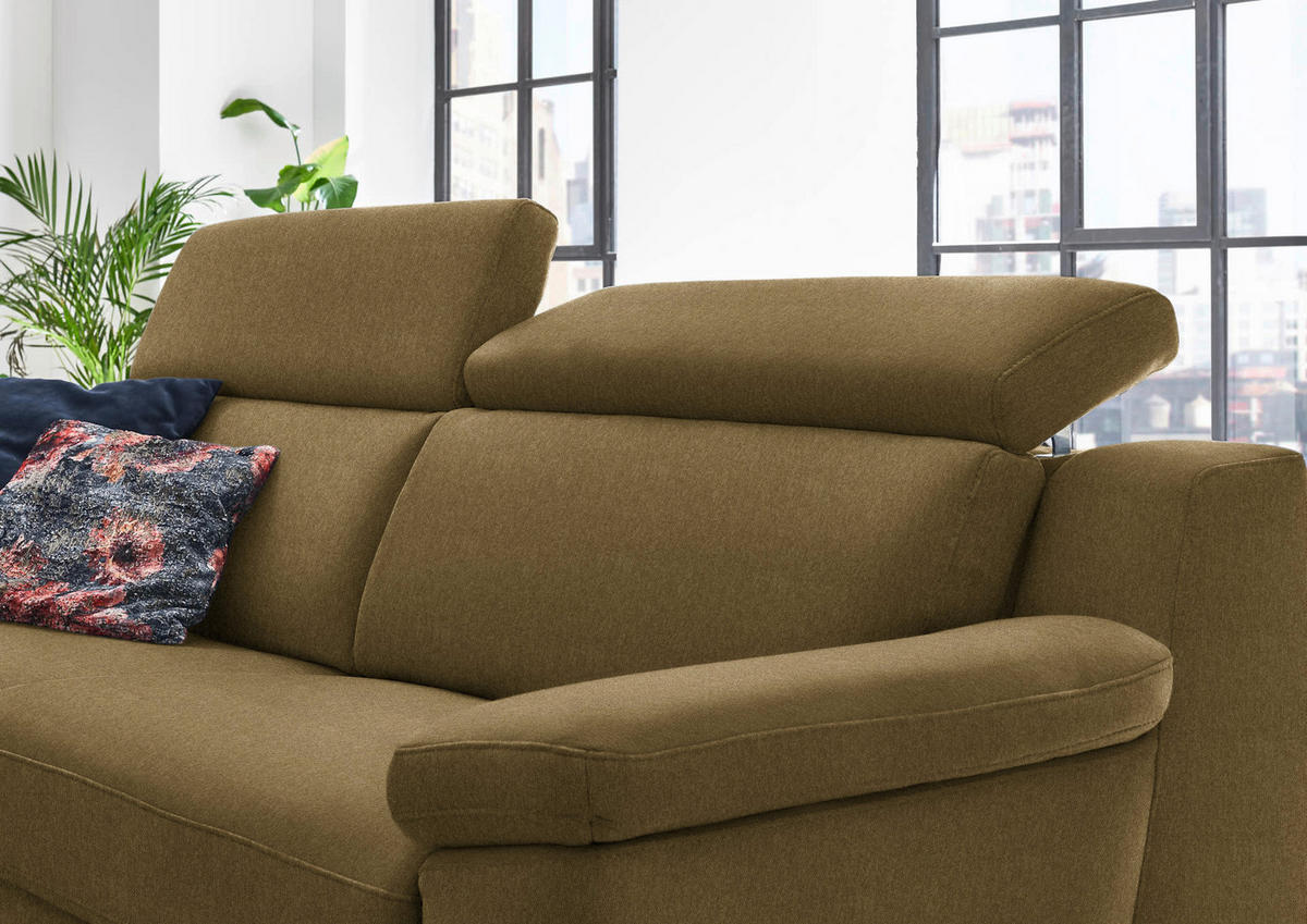 3-SITZER-SOFA in Chenille Grün  - Schwarz/Grün, Design, Textil/Metall (230/104/104cm) - Valdera