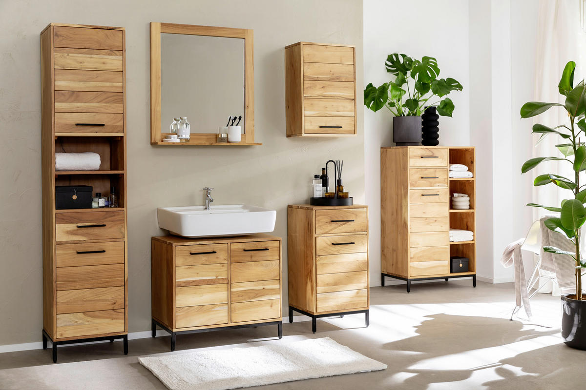WANDSPIEGEL 68/75/15 cm  - Akaziefarben, MODERN, Glas/Holz (68/75/15cm) - Livetastic
