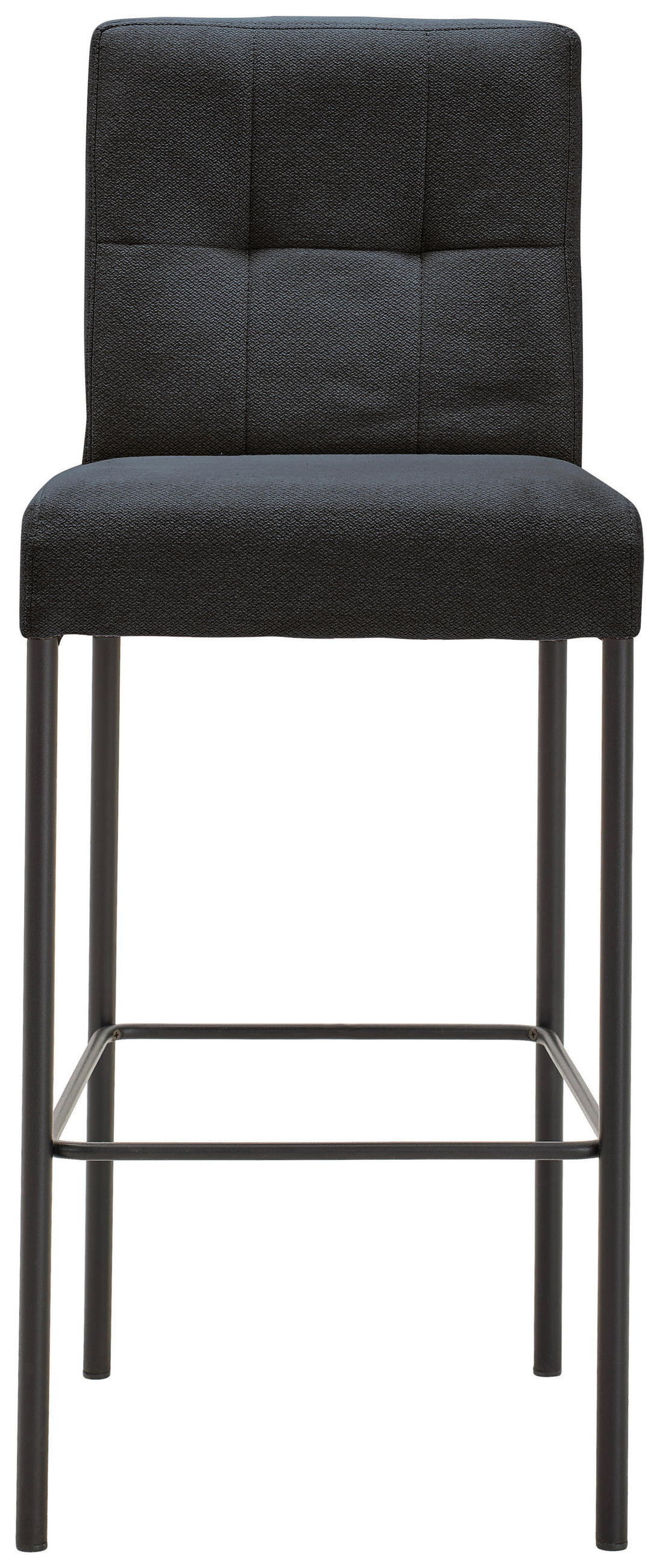 BARHOCKER Webstoff Grau, Schwarz Eisen Stoffauswahl  - Schwarz/Grau, Design, Textil/Metall (42/102/50cm) - home24