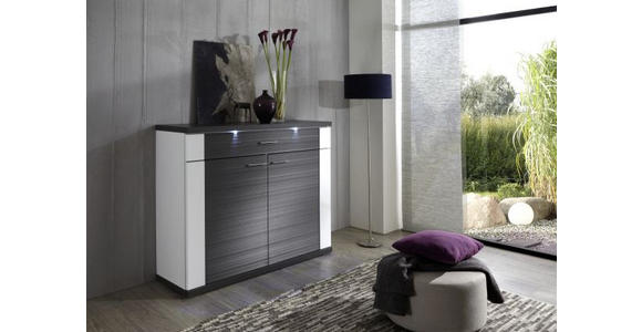 KOMMODE in 129/107/42 cm - Chromfarben/Graphitfarben, Design, Holzwerkstoff/Kunststoff (129/107/42cm) - Xora