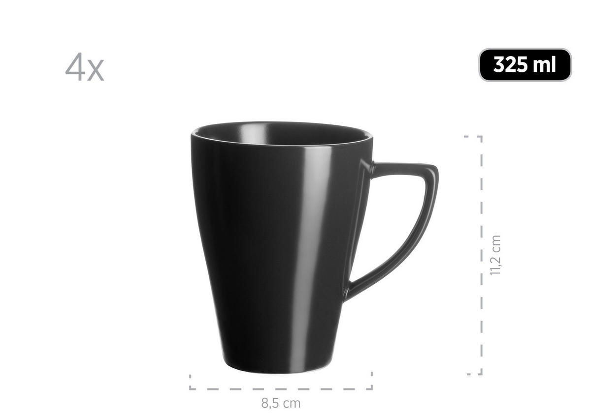 KOMBISERVICE Glendale 16-teilig  - Schwarz, Basics, Keramik (44/34/33,6cm) - Mäser