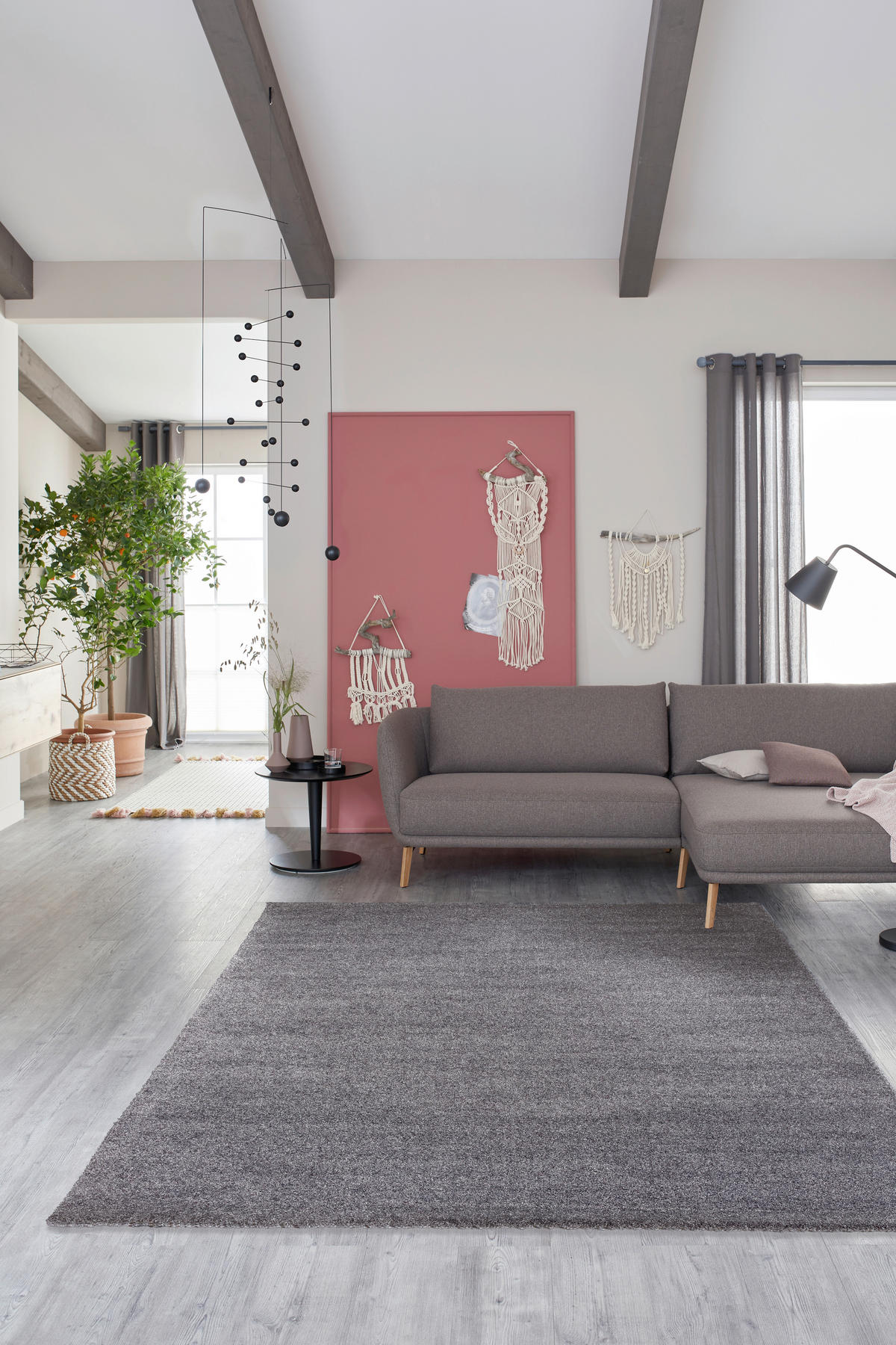 KOBEREC S VYSOKÝM VLASEM, 200/290 cm, šedá - šedá, Konvenční, textil (200/290cm) - Schöner Wohnen