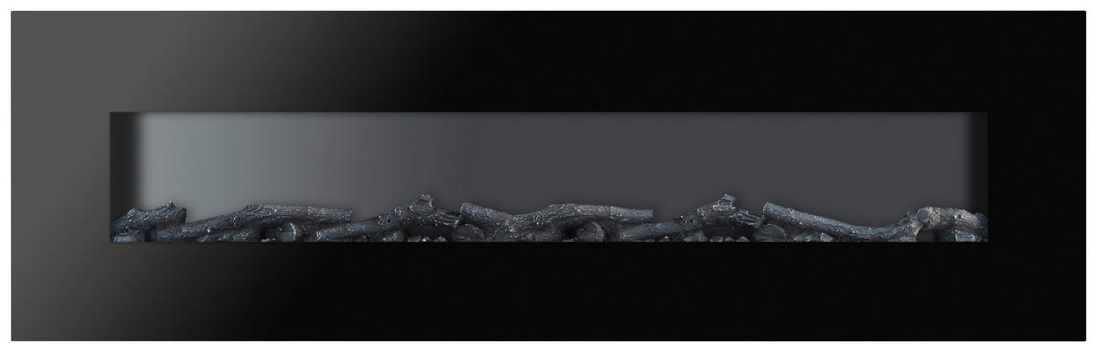 ELEKTROKAMIN - Schwarz, Design, Glas/Kunststoff (183/55/14cm) - Xora