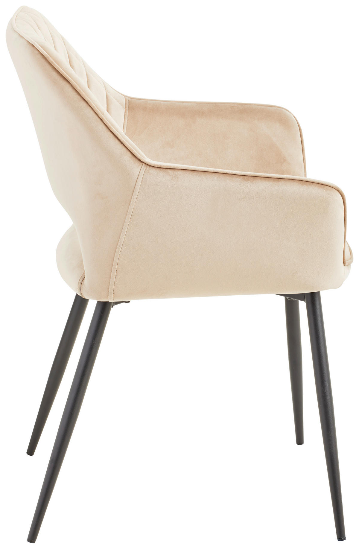 ARMLEHNSTUHL  in Eisen Samt  - Taupe/Beige, KONVENTIONELL, Holz/Textil (56/80,5/56cm) - MID.YOU