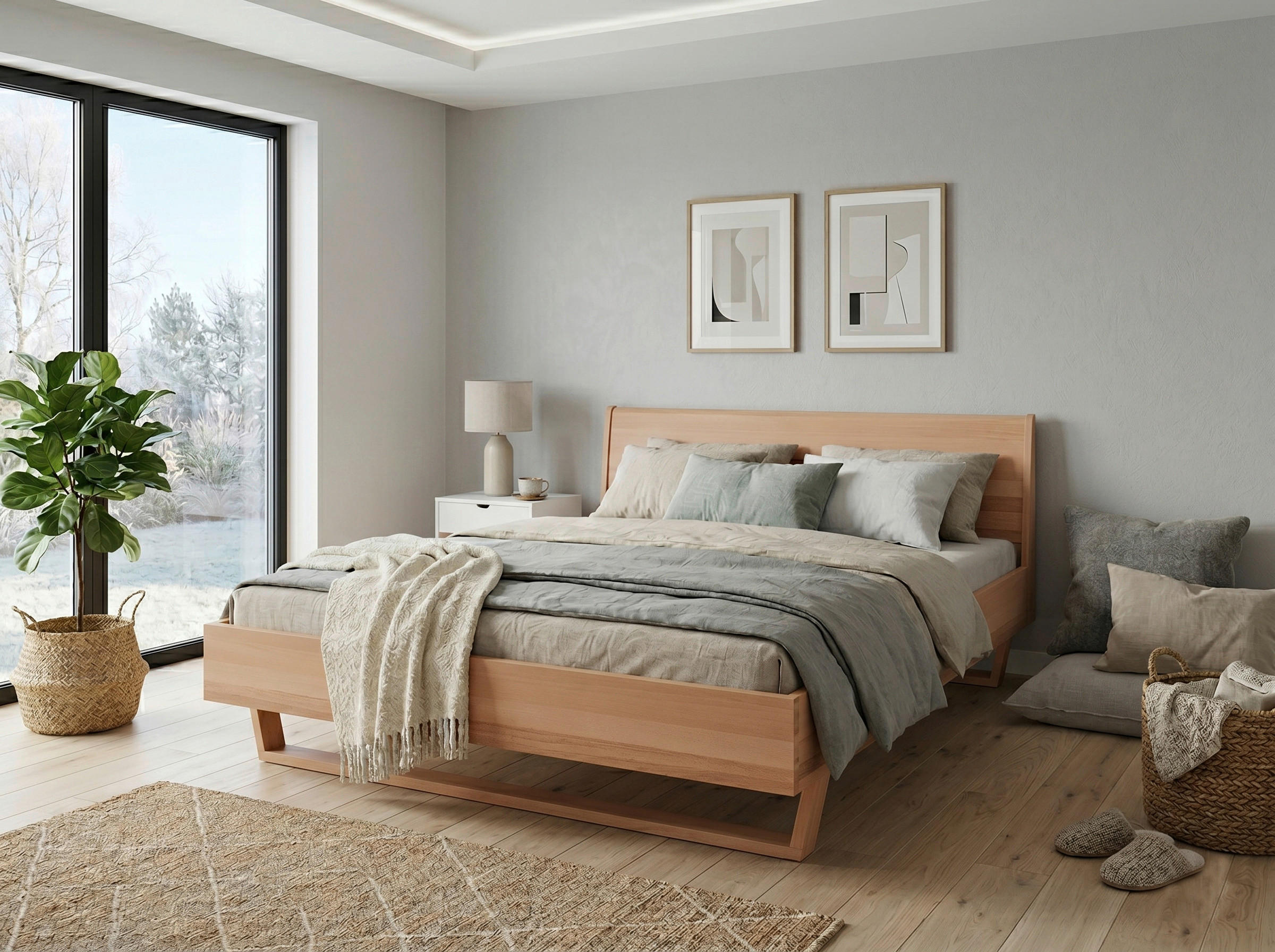 BETT 180/200 cm  Kernbuche   - Kernbuche, Modern, Holz (180/200cm) - MID.YOU