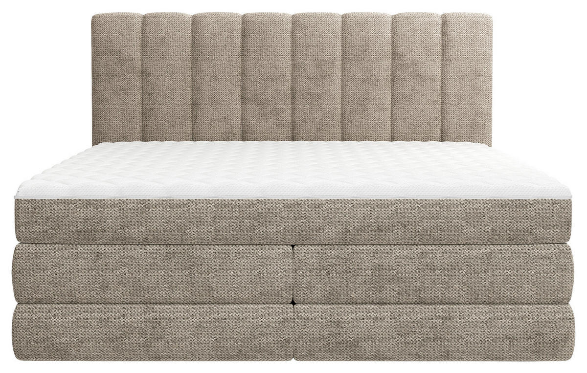 BOXSPRINGBETT 140/200 cm,  in Braun, Bettkasten, Matratzen, H3 + H4 = fest + sehr fest  - Schwarz/Braun, KONVENTIONELL, Kunststoff/Textil (140/200cm) - Carryhome
