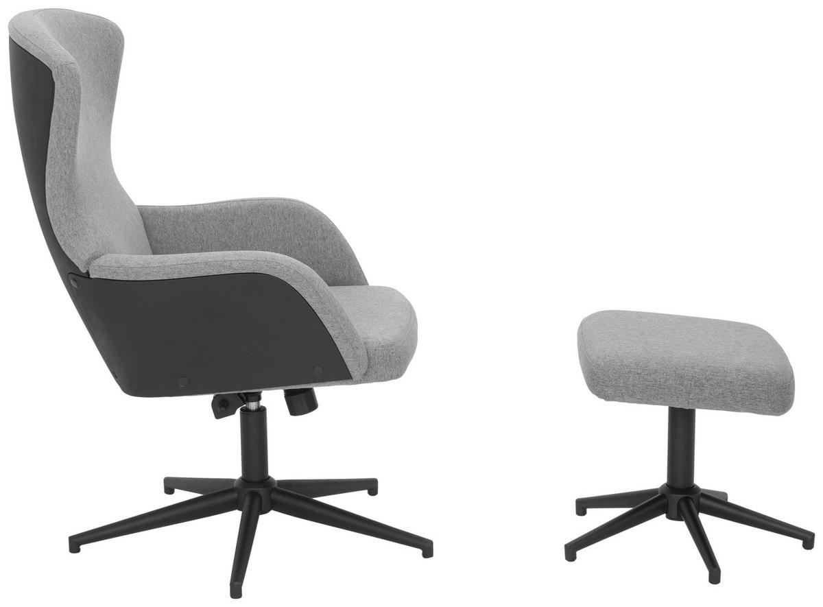 RELAXSESSEL Flachgewebe Hocker    - Schwarz/Grau, Design, Kunststoff/Textil (62/99/71cm) - MID.YOU