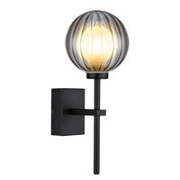 BADEZIMMER-WANDLEUCHTE Ander   - Schwarz, Design, Glas/Metall (26/10/14,1cm) - Globo