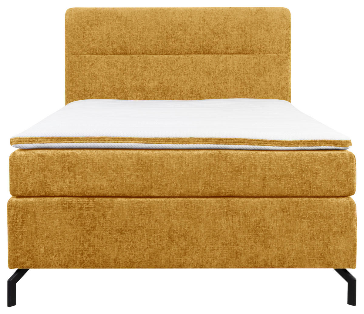 BOXSPRINGBETT 140/200 cm  in Currygelb  - Currygelb/Schwarz, Design, Textil/Metall (140/200cm) - Esposa