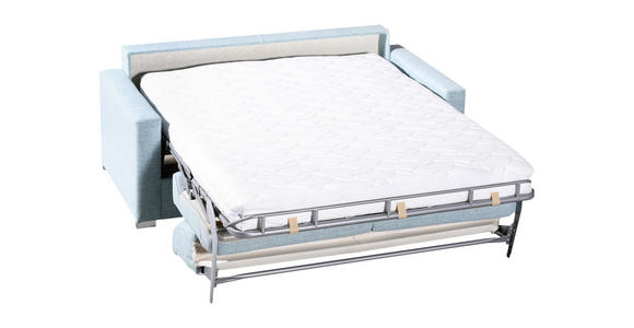 SCHLAFSOFA Cleopatra in Webstoff Blau  - Chromfarben/Blau, Design, Textil/Metall (188/86/97cm) - Novel