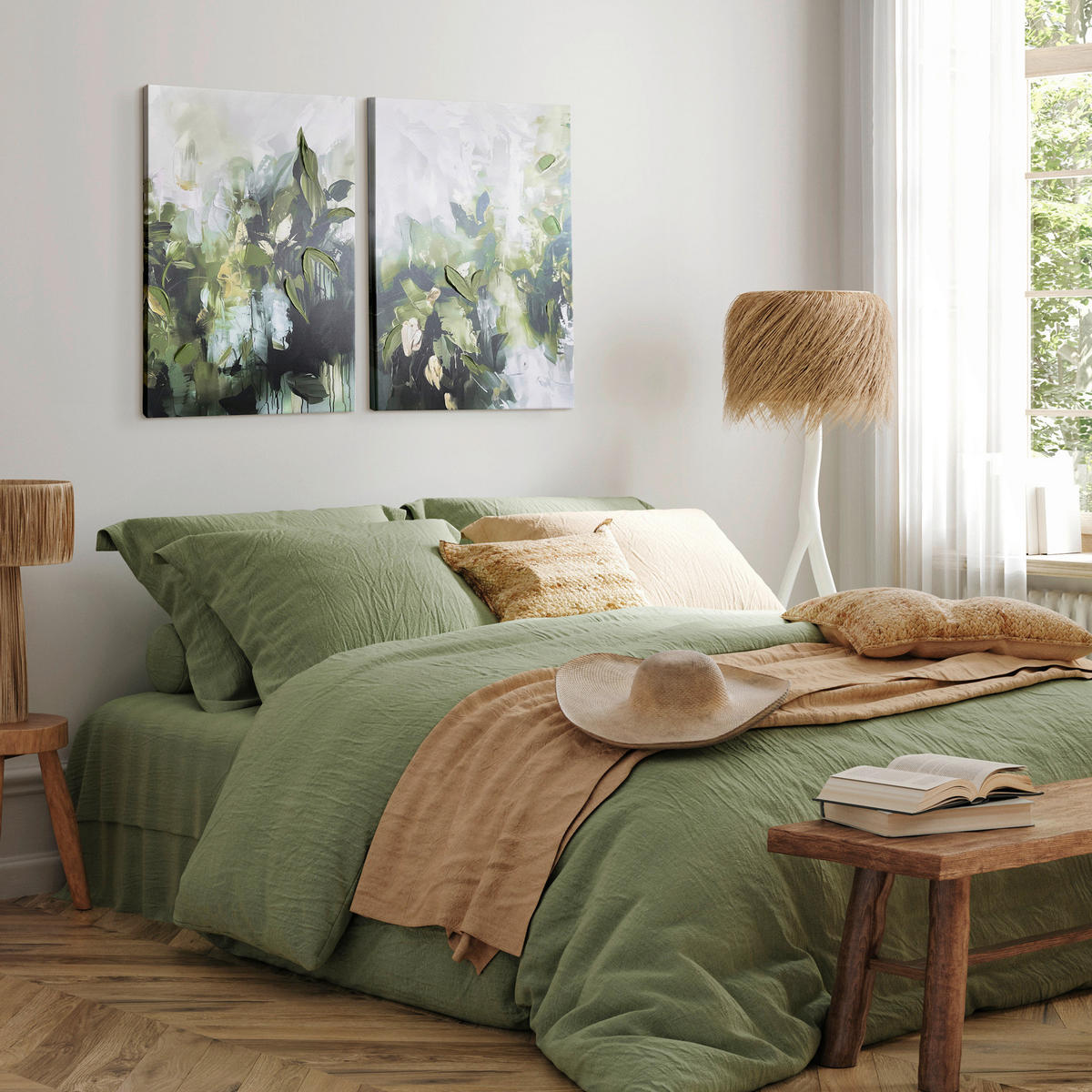 BILDERSET - Multicolor, Basics, Holz/Textil (50/70cm)