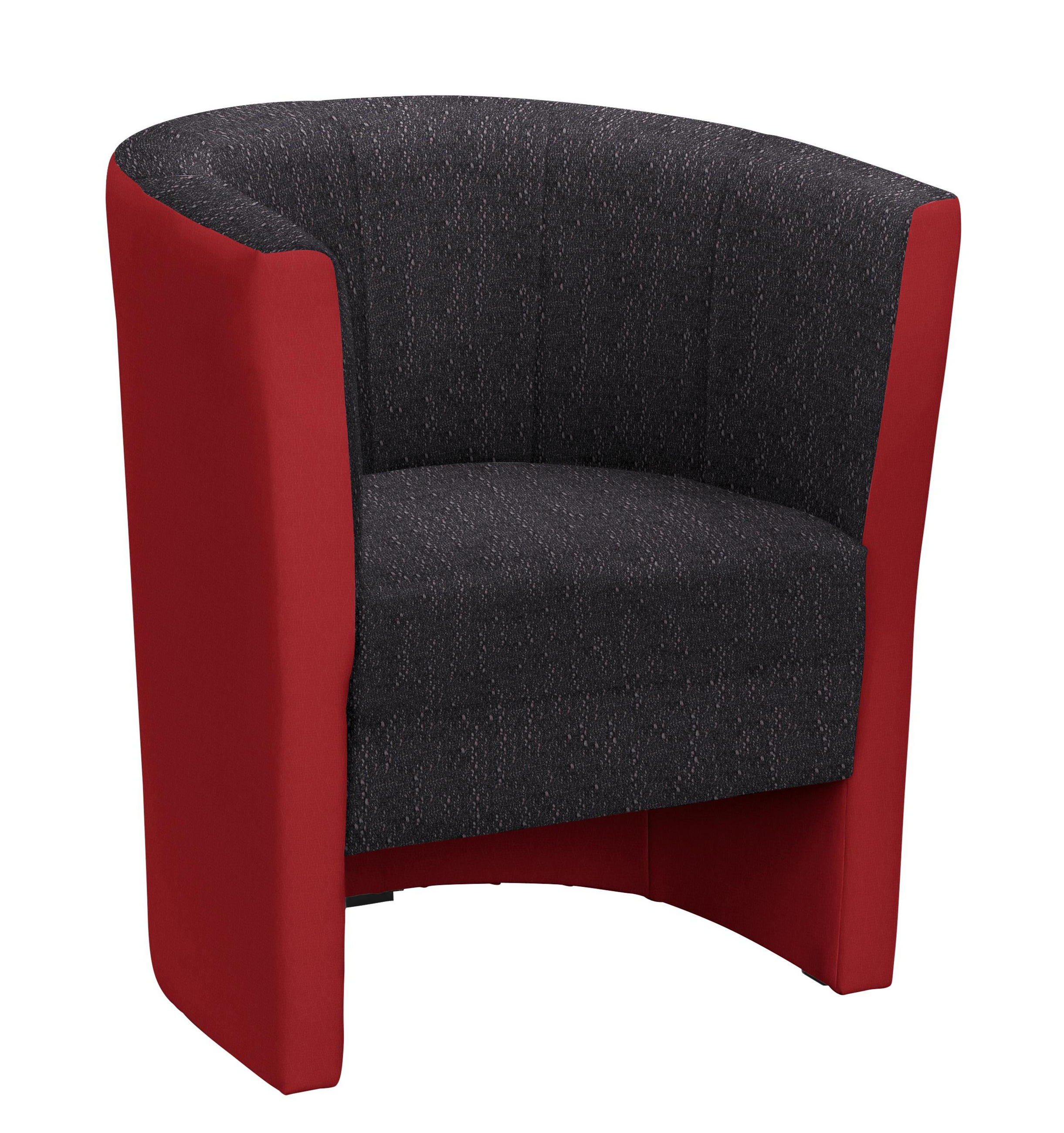 Sessel in Textil Rot, Schwarz