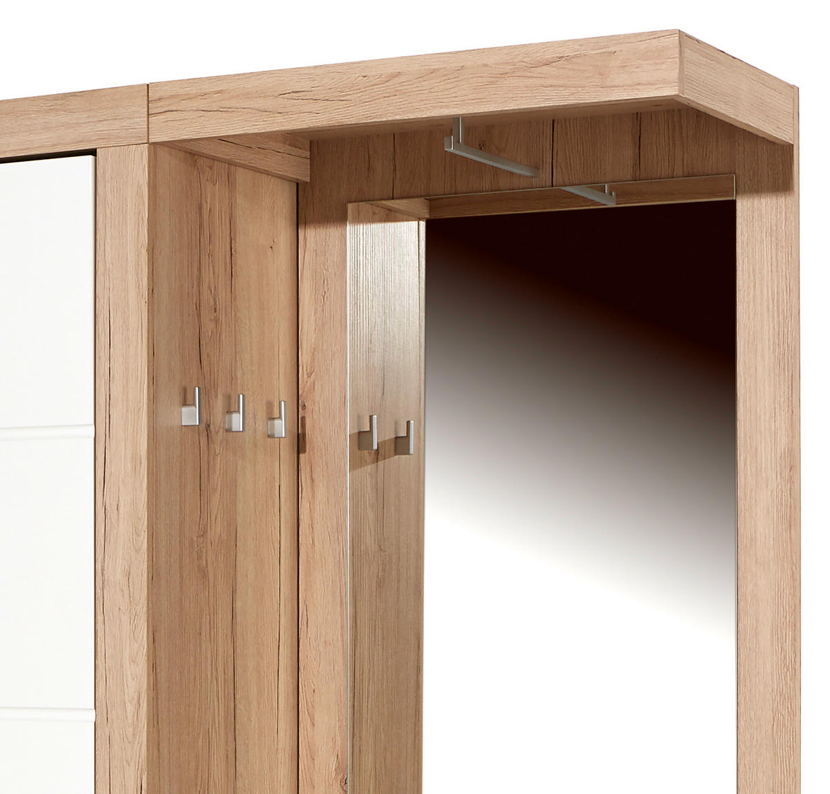 PREDSOBLJE  bijela, boje hrasta  - bijela/boje hrasta, Moderno, drvni materijal (130/197/36cm) - Modern Living