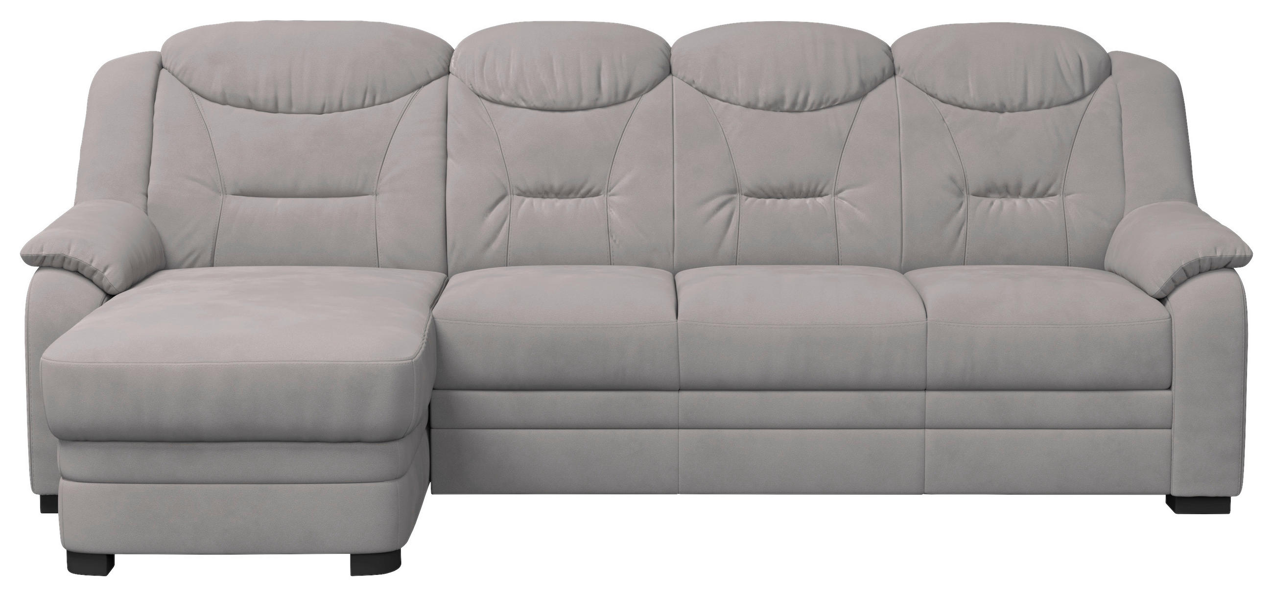 ECKSOFA in Mikrofaser Hellgrau  162/257 cm  - Hellgrau, Basics, Kunststoff/Textil (162/257cm) - MID.YOU