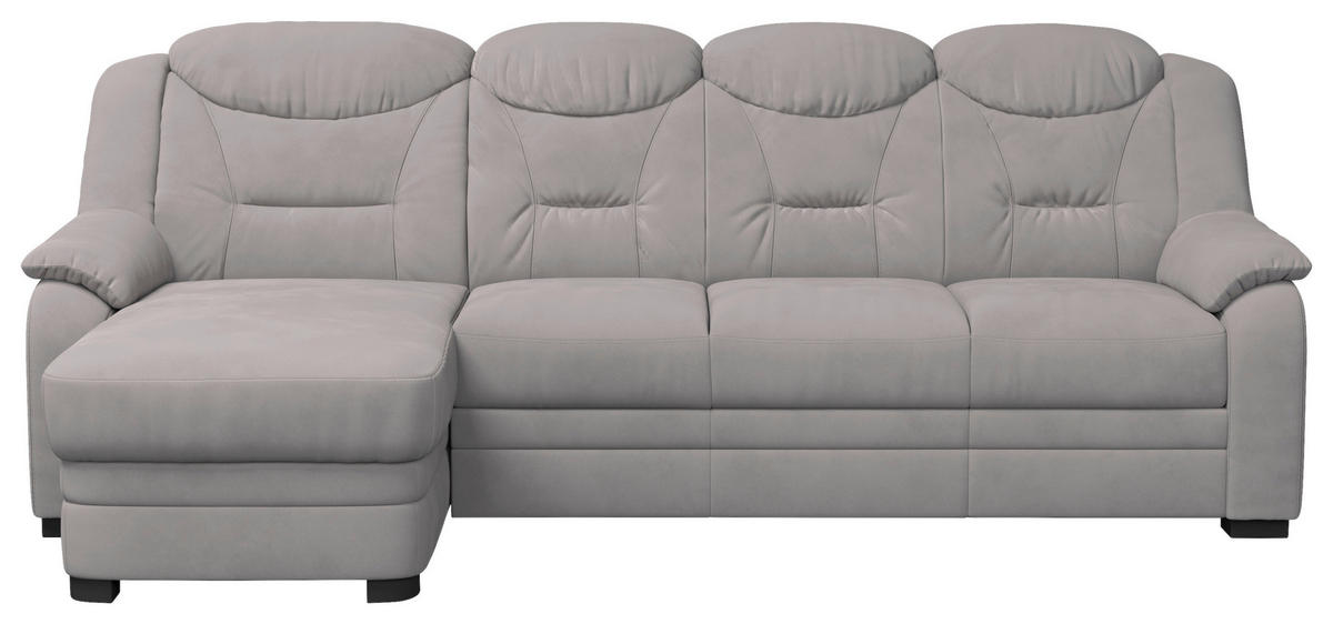ECKSOFA in Mikrofaser Hellgrau  162/257 cm  - Hellgrau, Basics, Kunststoff/Textil (162/257cm) - MID.YOU