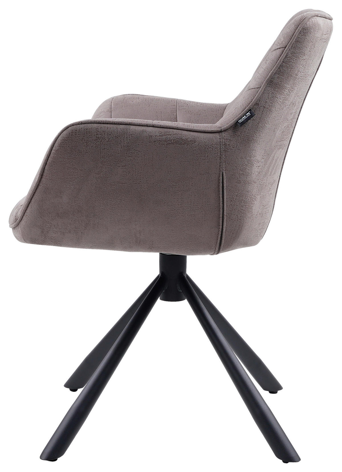 ARMLEHNSTUHL  in Eisen Struktur  - Taupe/Schwarz, Design, Textil/Metall (62/83,5/63cm) - Hom`in