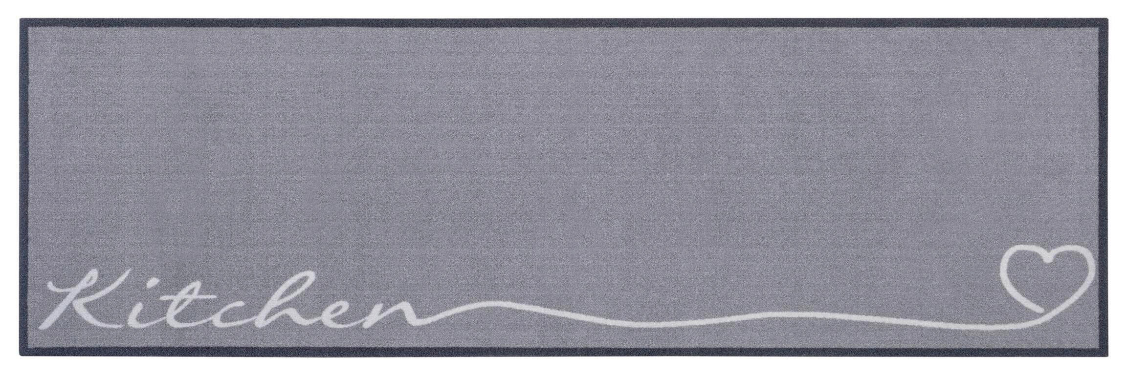 Ästhetisch: Küchenläufer (rech 50/150 cm Cook & Clean Weiß, Grau  - Weiß/Grau, Design, Kunststoff/Textil (50/150cm) - Hanse Home
