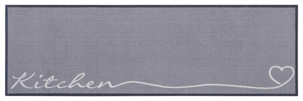 Ästhetisch: Küchenläufer (rech 50/150 cm Cook & Clean Weiß, Grau  - Weiß/Grau, Design, Kunststoff/Textil (50/150cm) - Hanse Home