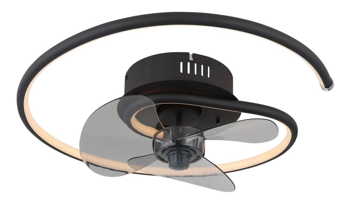 DECKENVENTILATOR  45/13,9 cm    - Schwarz/Grau, Design, Kunststoff/Metall (45/13,9cm) - Globo