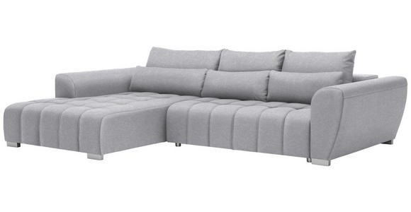 ECKSOFA in Webstoff Hellgrau  218/304 cm  - Silberfarben/Hellgrau, MODERN, Kunststoff/Textil (218/304cm) - Carryhome