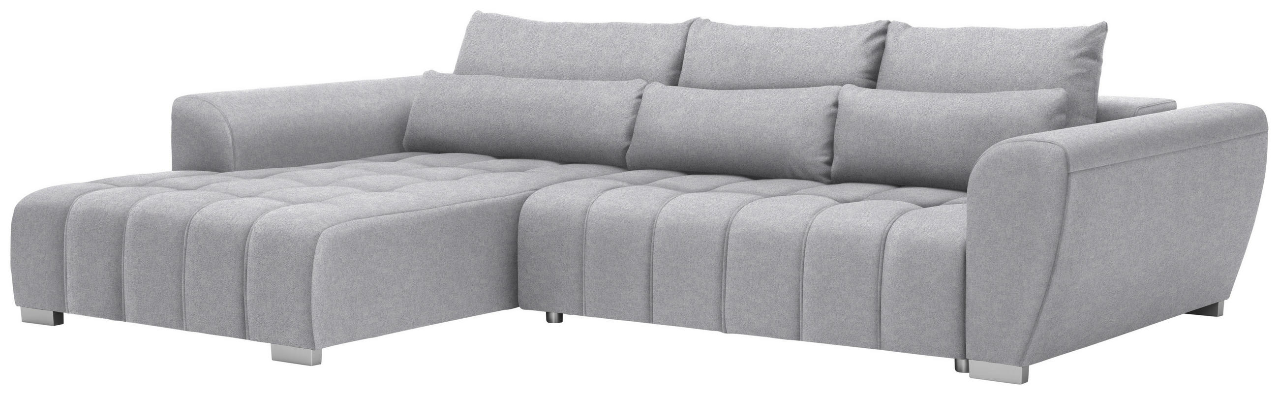 HÖRNSOFFA i vävt tyg ljusgrå  - ljusgrå/silver, Modern, textil/plast (218/304cm) - Livetastic