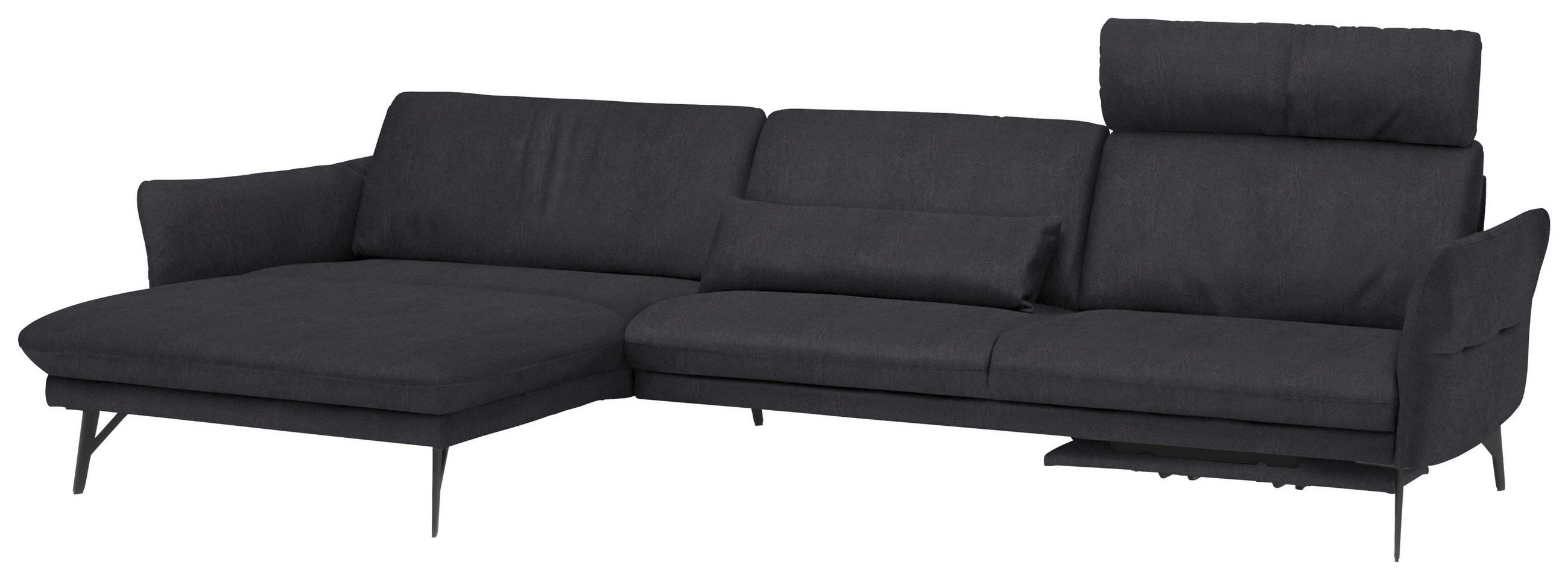 Thumbnail - Himolla Ecksofa, Anthrazit, Textil, Uni, Ottomane links, L-Form, 330x174 cm, Blauer Engel, Goldenes M, Emas, Typenauswah...