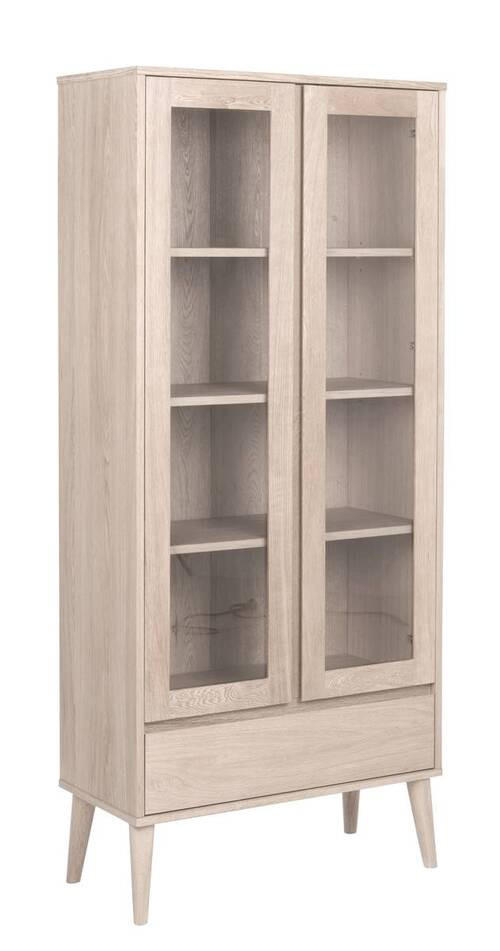 VITRINE in Eiche Eiche Bianco  - Eiche Bianco, KONVENTIONELL, Glas/Holz (80/178/37cm)