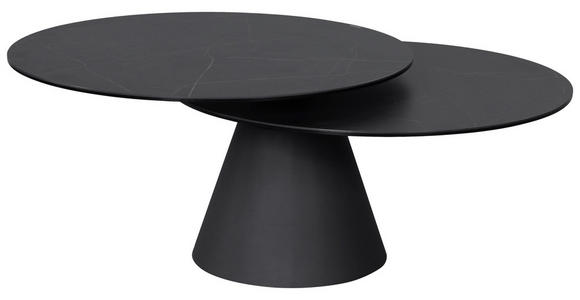 COUCHTISCH ESG 73,5-103,5/73,5/40 cm rund Anthrazit, Schwarz  - Anthrazit/Schwarz, Design, Glas/Keramik (73,5-103,5/73,5/40cm) - Dieter Knoll