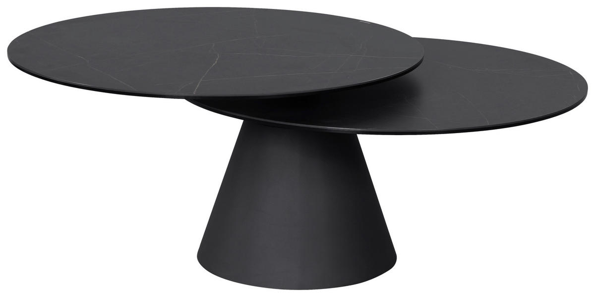 COUCHTISCH ESG 73,5-103,5/73,5/40 cm rund Anthrazit, Schwarz  - Anthrazit/Schwarz, Design, Glas/Keramik (73,5-103,5/73,5/40cm) - Dieter Knoll