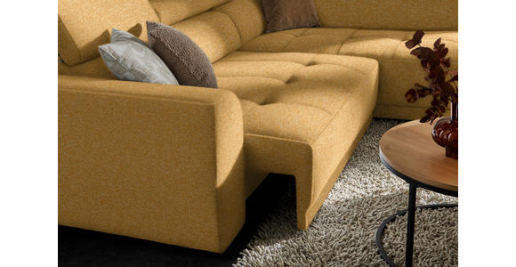 ECKSOFA in Chenille Currygelb 284/205 cm - Currygelb/Schwarz, Design, Kunststoff/Textil (284/205cm) - Xora