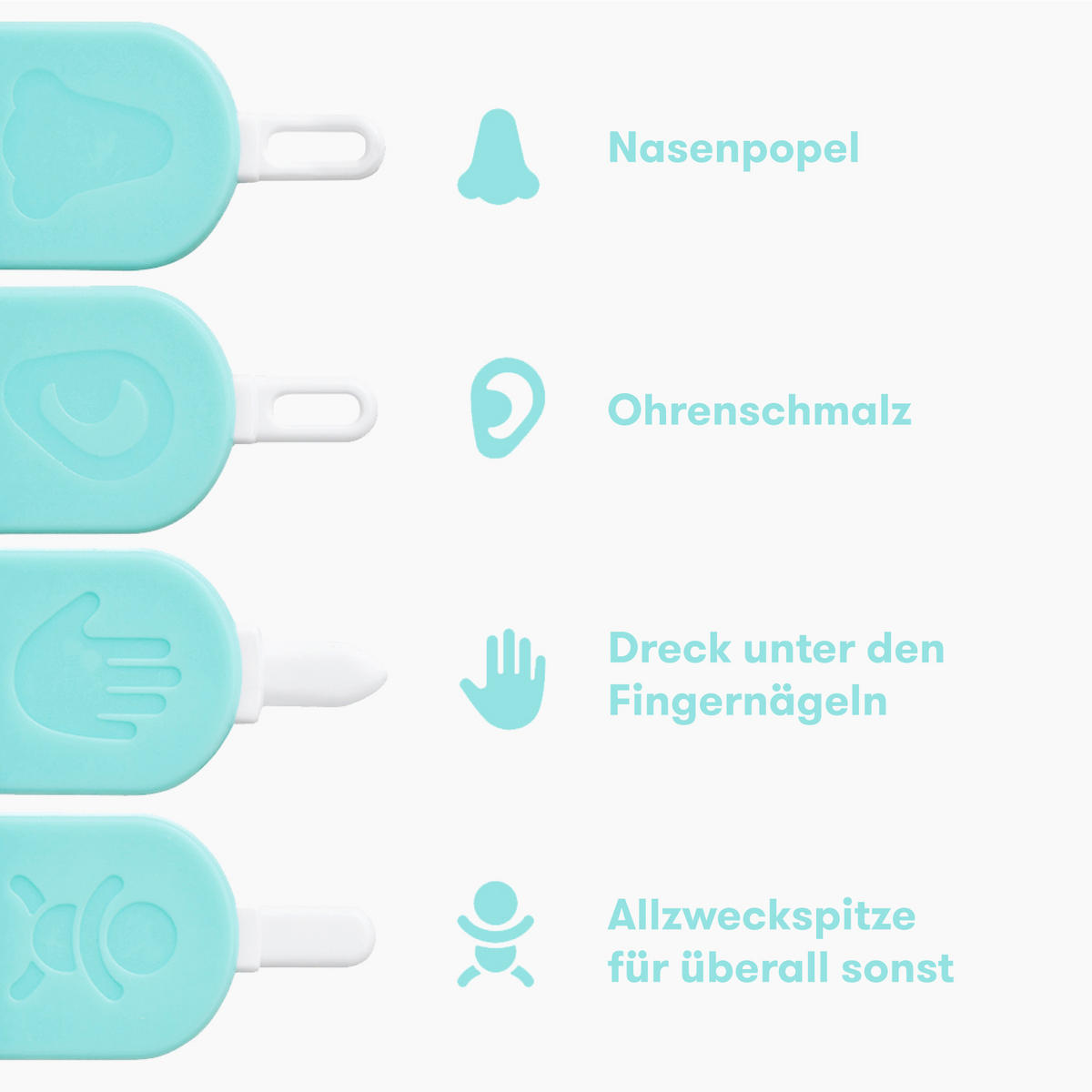 NASEN-NÄGEL- OHRENREINIGER  - Weiß, Basics, Kunststoff (10,1/19,6/4,5cm)