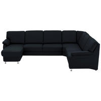 WOHNLANDSCHAFT Echtleder Dunkelblau  - Alufarben/Dunkelblau, Konventionell, Leder/Metall (165/329/239cm) - Beldomo Premium
